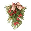 Árvore de Natal Amazon Árvore de Natal de Cabeça para Baixo com Laço de Frutas Vermelhas Pendente de Porta de Cabeça para Baixo Decoração de Festa de Natal em Casa