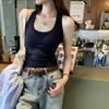 Camiseta deportiva tipo top de chica picante estilo americano, camiseta sin mangas holgada con espalda cruzada para mujer, adecuada para usar en capas o sola, diseño liso, venta al por mayor, diseño gratuito