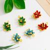 Estilo Chinês Elegante Retrô Exquisito Duplo Pendente Lótus Gotejamento de Óleo Liga Brincos Pulseira Joias Acessórios DIY Brincos