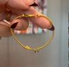 Pulseira de Contas para Ábaco Cor Dourada Contas de Transferência Antiga Exquisita Oca Coringa Pequeno Pingente de Abóbora Pulseira Presente