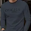 Camiseta de Manga Larga de Moda para Hombre con Estampado de Letras, Nueva para Verano, Camiseta Casual de Cuello Redondo
