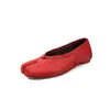 Zapatos de Piel de Vaca de Primera Capa con Punta Dividida para Mujer, Zapatos Planos, Nuevo Estilo Otoño, Piel Genuina por Dentro y por Fuera, Zapatos de Salón Planos de Boca Baja, Zapatos de Salón de Pezuña de Cerdo para Mujer
