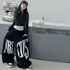 Conjunto de Jazz para Niñas 2026 Nuevo Estilo Ajustado Top Corto y Pantalón de Chándal con Letras Conjunto de Dos Piezas para Primavera y Otoño