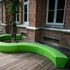 Asiento de fibra de vidrio banco curvo exterior silla de ocio centro comercial banco largo parque banco largo plaza árbol piscina asiento de paisaje