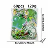 Patches bordados verde fresco com desenhos de frutas e plantas em estilo cartoon para decoração em roupas, bolsas e computadores