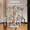 Conjunto de Taças de Vinho Tinto Cristal Diamante Dourado Taças de Haste Alta Porta-Copo Decoração de Mesa para Receber Convidados Conjunto de Taças de Vinho Tinto