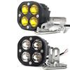 Farol de LED para motocicleta holofote de quatro olhos trevo de quatro folhas luz de trabalho 12-80V à prova d'água holofote de 3 polegadas 4LED