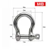 Manilha em forma de arco de aço inoxidável 304, Conector de corrente em U de elevação em forma de D, Manilha de segurança estendida em forma de ferradura estilo americano