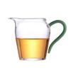 Vaso de Feria de Vidrio al por Mayor con asa de color, fondo engrosado, mar de té de vidrio transparente, taza masculina con asa de jade