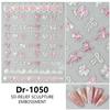 Nuevas pegatinas para uñas Redanco 5D con diseño de arco de dibujos animados, conchas y luces, calcomanías tridimensionales para uñas Dr-1050