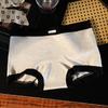 Pantalón Interior Tipo Boxer Gris para Mujer, Algodón Puro, Capa Interior Antibacteriana, Alargado y Ensanchado, Suave, Cómodo, Cubre Cadera, Ropa Interior Transpirable para Mujer