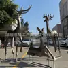 Escultura de Ciervo Abstracta Grande Personalizada de Acero Inoxidable Según Sus Dibujos, Adorno Animal para Paisajismo de Jardín al Aire Libre, Hermosa Exhibición Decorativa