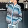 Suéter Rayado Colorido Estilo Retro Americano Otoño/Invierno 2026 para Mujer, Elegante Cárdigan de Punto Holgado, Ropa Exterior Casual