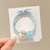 Elásticos Coloridos para Cabelo com Laços Estilo Coreano, Tiaras Doces para Crianças, Cordas de Cabelo Versáteis de Alta Qualidade, Elásticos de Alta Elasticidade