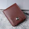 Cartera para hombre, multitarjeta, informal, corta, con clip para billetes, monedero, tarjetero de doble línea, venta al por mayor