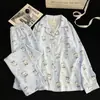 2026 Nuevo Set de Dos Piezas para Niñas Popular de Algodón Nube Dulce Pijama de Manga Larga y Pantalón Largo Ropa para el Hogar
