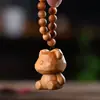 Ornamento Urso de Diamante de Sândalo Dourado Cipreste Bebê Homens e Mulheres Bagagem de Mão Brinquedo Cultural Peça de Mão Animal de Estimação Desenho Animado Criativo Pendente para Bolsa