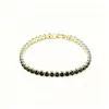 Pulsera de Tenis Elegante con Diamantes Incrustados Super Brillantes Europeos y Americanos para Hombre y Mujer, Pulsera de Cristal Blanco Cadena de Cobre Electrochapada