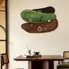Reloj de Pared Retro Simple Pintura Decorativa Reloj Colgante de Pared Sala de Estar Verde Primavera Estilo Vintage Dormitorio Reloj Silencioso Pintura de Pared