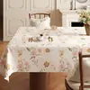 Mantel de Mesa con Flores Frescas Impermeable y a Prueba de Aceite 2026 Lujo Ligero Atmósfera de Alta Gama Lavable Rectangular Mantel de Mesa