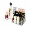 Organizador de exhibición de labiales, caja organizadora para escritorio de niñas, soporte transparente para labiales, estante de almacenamiento para dormitorio, caja organizadora de plástico para cosméticos