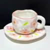 Juego de Taza y Platillo de Cerámica Floral Pintados a Mano Creativos para Café, al por Mayor, en Stock, Múltiples Opciones Disponibles, para el Té de la Tarde y el Café en Casa
