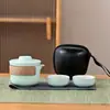 Juego de Té Portátil para Viaje Tazas de Té Gongfu Una Tetera Dos Tazas Tazas de Preparación Rápida Regalo de Empresa Logo