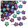 Contas Coloridas Galvanizadas em Vidro Estrela de Cinco Pontas Contas em Fio Contas Soltas Artesanal DIY Pulseira Colar Pulseira Acessórios de Joias Materiais Atacado