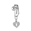 Clip de ombligo transfronterizo con incrustaciones de cobre y circonita en forma de corazón, colgante para el ombligo, anillo de ombligo sexy, joyería de moda para piercing en el ombligo.