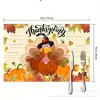 Temu Tapete de Mesa Decorativo de Outono para Ação de Graças Estampa de Abóbora Utensílios de Mesa Tapete Isolante Simples Versátil Tapete de Jantar Ocidental Ação de Graças