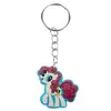 Colgante de Unicornio Lindo Dibujo Animado Caballo Pequeño Llavero de Bolsa Adorno Colgante PVC Goma Blanda Decoración de Llavero Colgante Pequeño