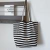 Bolso de lona para mujer, gran capacidad, nuevo otoño 2024, informal, para compras, bolso de hombro, bolso de mano a rayas para uso diario.