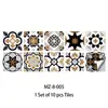 Adesivos de Azulejo Floral Patchwork Retrô Estilo Espanhol para Paredes e Pisos de Entrada, Cozinha e Banheiro, Autoadesivos, Impermeáveis, Antiderrapantes, Decorativos