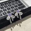 Brincos Laço Prata, Brincos Dourados Modernos e Versáteis, Personalidade de Luxo Leve, Estilo Celebridade da Internet de Luxo Leve, Brincos da Moda para Mulheres