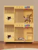 Villa para Gatos Jaula para Gatos Hogar para Mascotas Alojamiento Cría Madera Maciza Cama para Gatos Armario para Gatos Casa de Lujo para Gatos Vitrina Temperatura Constante Tres Niveles