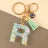 Em Estoque Transfronteiriço Inglês 26 Letras Olho de Diabo Chaveiro de Resina Moda Acessório de Bolsa Feminina Chaveiro de Carro