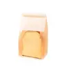 Bolsa de Empaque para Horneados Ventana Transparente Bolsa de Papel Kraft Blanco Repostería Alimentos Horneados Bolsa Sellada Bolsa de Empaque para Horneado de Pan Tostado