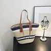 Bolsa de Palha de Um Ombro, Chapéu, Bolsa Feminina da Moda Tendência, Bolsa Tote Tecida de Grande Capacidade, Bolsa de Mão para Férias, Bolsa de Praia