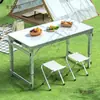 Mesa de Exterior Portátil Liga de Alumínio Dobrável Mesa de Jantar Dobrável Mesas e Cadeiras Piquenique Mesa Pequena Mesa de Feira Redonda Metabo