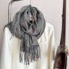 Corea del Sur ins Bufanda de cachemira con borlas a cuadros para amantes otoño e invierno cálida suave glutinosa fácil de combinar chal grande venta al por mayor de fábrica