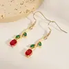 Pendientes minimalistas de vid y hoja con forma de tulipán para mujer, adecuados para ir al trabajo, citas y fiestas, con un toque de alta gama