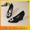 Sapatos Casuais Femininos de Salto Anabela com Solado Macio e Strass para Saídas e Trabalho, Não Cansam os Pés, Salto Alto, Nova Chegada de Verão 2026