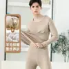 Conjunto de Ropa Interior Térmica Cálida para Niñas de Secundaria y Preparatoria, De Rong, para Adolescentes, Espesado de Felpa para Otoño e Invierno