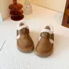 Zapatos de Felpa de Algodón con Estampado de Leopardo Elegantes y de Moda para Niñas 2025 Invierno Nuevas Botas de Nieve Peludas con Suela Gruesa para Niños