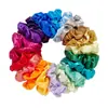 Scrunchie Liso Colorido Amazon Transfronteiriço Elástico de Cabelo Elástico de Cetim Acessório de Cabelo Plissado Europeu e Americano Faixa de Cabelo Corda de Cabelo