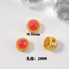 Base de anel para gema de cobre banhada a ouro, acessórios de contas redondas pequenas, componentes para joias de pulseira e colar DIY, atacado