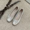 Zapatos de Tacón Plano con Moño y Punta Cuadrada para Mujer, Zapatos Planos, Tacón Bajo, Suela Suave, Zapatos de Ballet para Boda, Cómodos para Conducir, para Mujeres Embarazadas, Todas las Estaciones