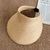Sombrero de Paja Transpirable con Parte Superior Abierta para Mujer, Protección Solar UV de Verano, Ala Ancha para Sombrear, Sombrero de Protección Solar al por Mayor