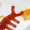 Ventas Directas de Fábrica Tabla Gua Sha de Resina, Peine Masajeador de Cuero Cabelludo Color Ámbar, Peine Masajeador de Cabeza, Peine de 5 Dientes para Acupresión y Gua Sha