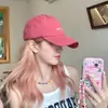 Peluca con Gorra para Mujer Rosa Toronja Gorra de Béisbol Moderna Diaria Iluminadora Todas las Estaciones Casual Versátil Gorra de Peluca de Béisbol